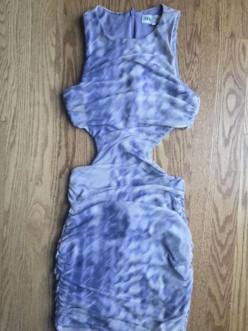 Zara Lilac Tie Dye Cutout Bodycon Dress